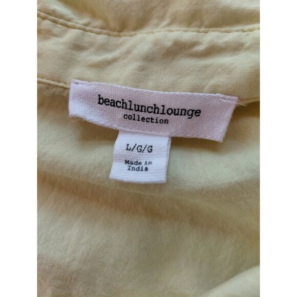 Beachlunchlounge Collection Womens Yellow Button Down Blouse L - Picture 4 of 10